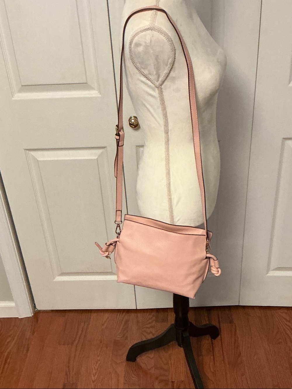 Soft Pink Crossbody Bag with Adjustable Strap